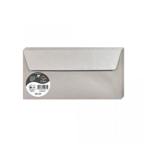 SOBRE CLAIREFONTAINE POLLEN 110x220 120g PLATA PAQ