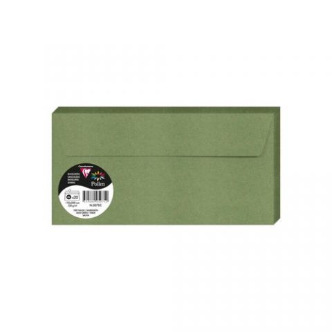 SOBRE CLAIREFONTAINE POLLEN 110x220 120g VERDE SAL