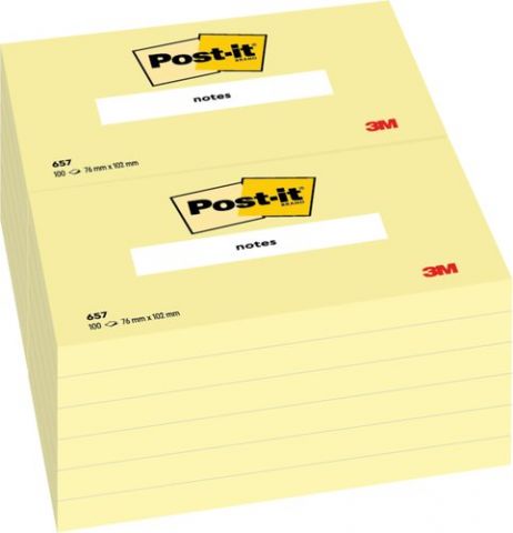 NOTAS ADHESIVAS POST-IT 100h 76x102 (657)