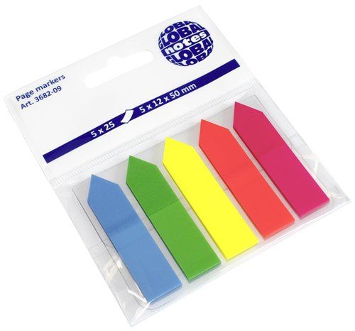BANDERITAS ADHESIVAS 12x44 FLECHA PACK de 5 (azul-