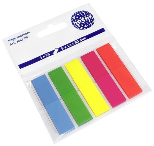 BANDERITAS ADHESIVAS 12x44 PACK de 5 (azul-verde-a