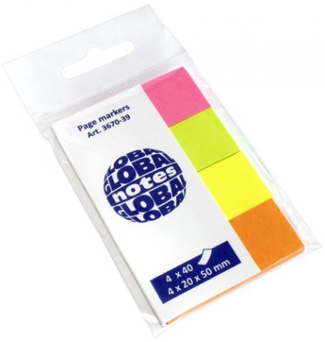 BANDERITAS ADHESIVAS 20x50 COLORES BRILLANTES PACK