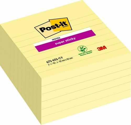 TACO NOTAS POST-IT 675 SUPER STICKY 101x101 AMARIL