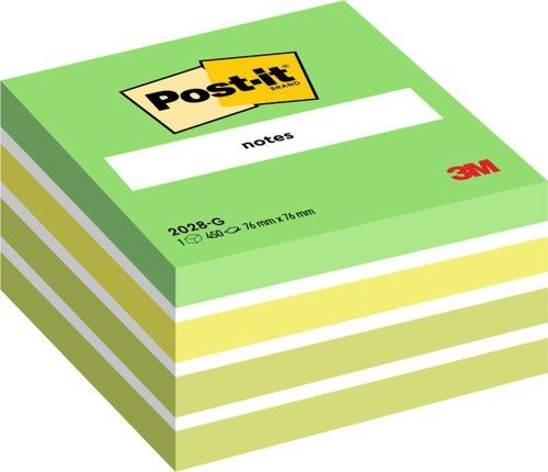 TACO NOTAS POST-IT CUBO 76X76X45  450 HOJAS VERDE