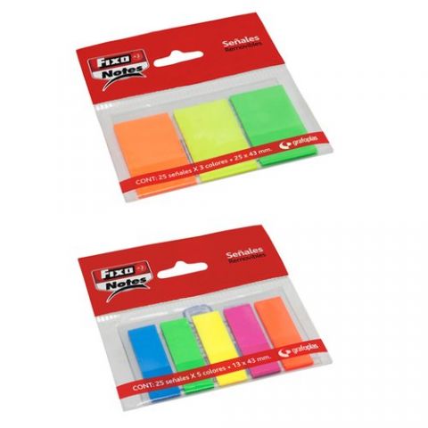 BANDERITAS ADHESIVAS FIXO NOTES 13x43 COLORES NEON