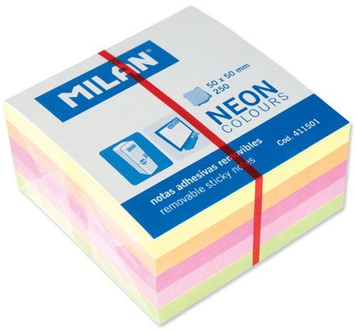NOTAS ADHESIVAS MILAN 250h 50x50 COLORES NEON