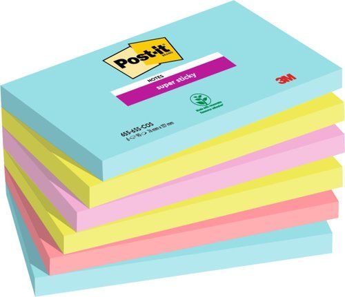 TACO NOTAS POST-IT 655 SUPER STICKY 76x127 COLORES