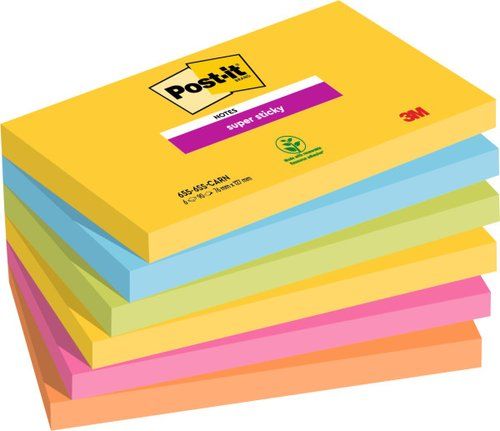 TACO NOTAS POST-IT 655 SUPER STICKY 76x127 COLORES