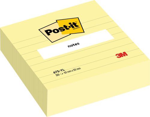 TACO NOTAS POST-IT CUBO 100x100 300h RAYADO AMARIL