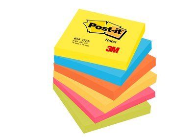 TACO NOTAS POST-IT 654 76x76 COLORES ENERGIA PACK