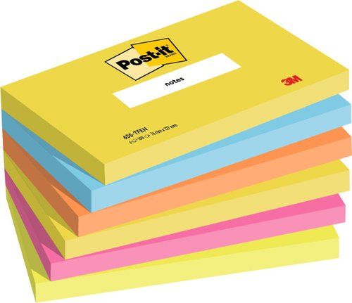TACO NOTAS POST-IT 655 76x127 COLORES ENERGIA PACK