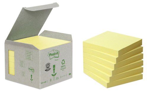 TACO NOTAS POST-IT RECICLADOS 654 76x76 AMARILLO 1