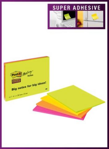 TACO NOTAS POST-IT 3XL SUPER STICKY 203x152 COLORE