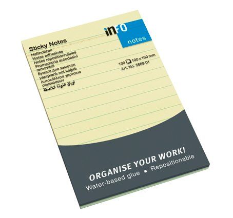 TACO NOTAS INFO NOTES 100h  100x150 AMARILLO CON L