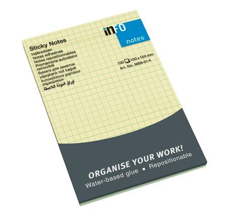 TACO NOTAS INFO NOTES 100h  100x150 AMARILLO CUADR