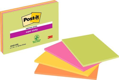 TACO NOTAS POST-IT SUPER STICKY 152x101 mm COLORES