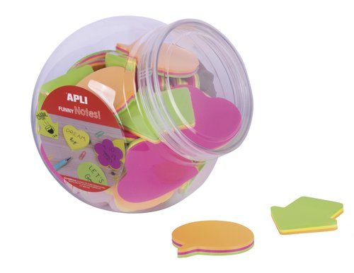 NOTAS ADHESIVAS APLI FUNNY NOTES 75h 75X75 mm SURT