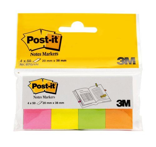 TACO NOTAS POST-IT 670-4-POP 12,7X44,4  MININOTAS