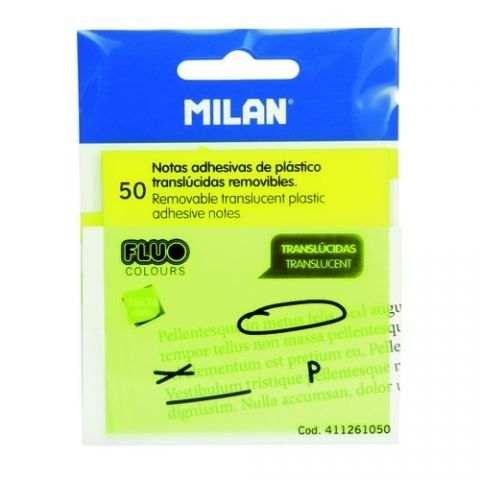 NOTAS ADHESIVAS MILAN TRASLUCIDAS 50h 76x76 AMARIL