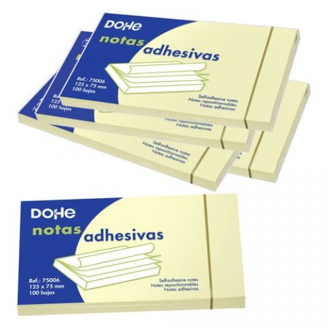 NOTAS ADHESIVAS DOHE 100h  75 x 125 mm. AMARILLO