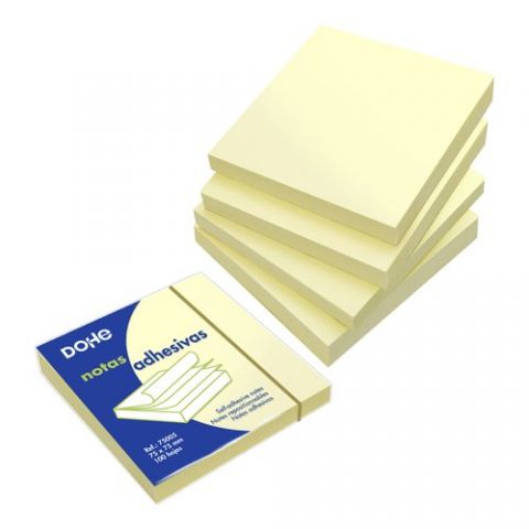 NOTAS ADHESIVAS DOHE 100h  75 x 75 mm. AMARILLO