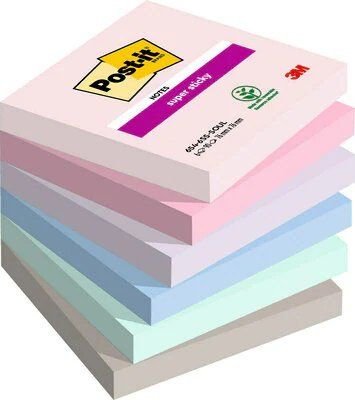 TACO NOTAS POST-IT 654 SUPER STICKY 76x76 COLORES