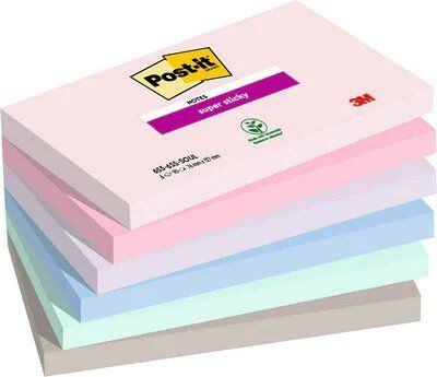 TACO NOTAS POST-IT 655 SUPER STICKY 76x127 COLORES