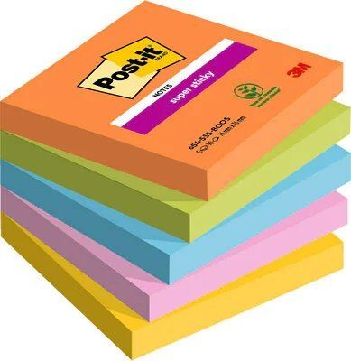TACO NOTAS POST-IT 654 SUPER STICKY 76x76 COLORES