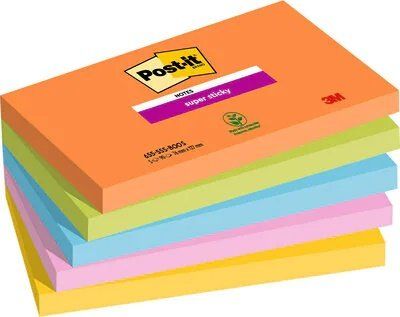 TACO NOTAS POST-IT 655 SUPER STICKY 76x127 COLORES
