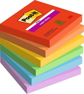 TACO NOTAS POST-IT 654 SUPER STICKY 76x76 COLORES