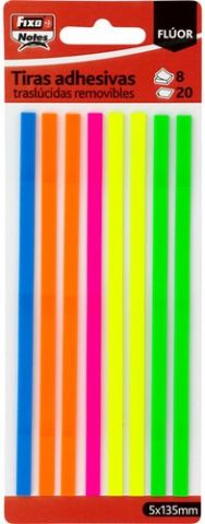 TIRAS ADHESIVAS FIXO FLUOR 20h 5x135mm PACK DE 8