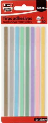 TIRAS ADHESIVAS FIXO PASTEL 20h 5x135mm PACK DE 8