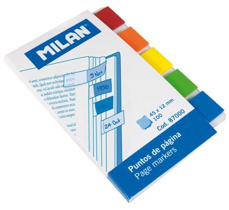 BANDERITAS ADHESIVAS MILAN 100 h. TRANSPARENTES