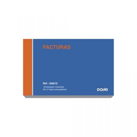 TALONARIO FACTURAS 8º APAISADO DUPLICADO DOHE