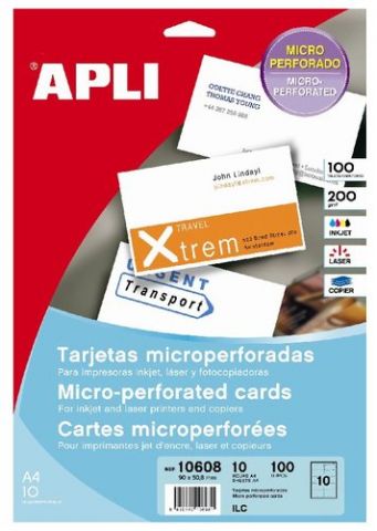 TARJETAS de VISITA APLI para IMPRESORA MICROPERFOR