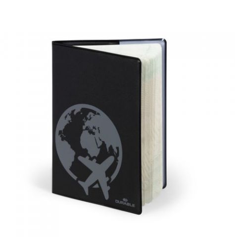 FUNDA PASAPORTE DURABLE RFID NEGRO