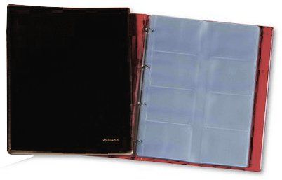 TARJETERO 4 anillas PARDO PVC sim.piel Fº 20 funda