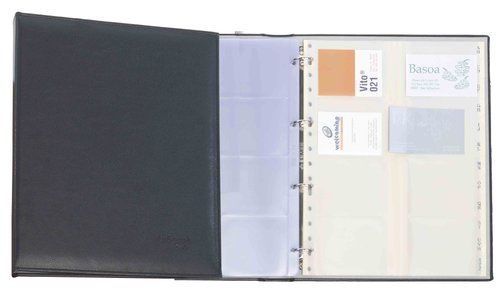 TARJETERO 4 anillas PARDO AUTOGRAPH sim.piel A4 20