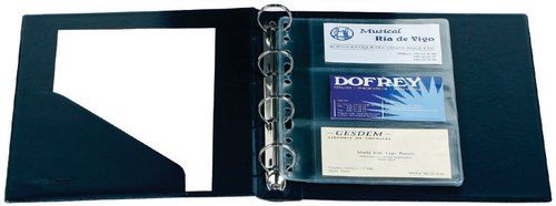 TARJETERO 4 anillas IBERPLAS 4º 10 fundas LISO CUE