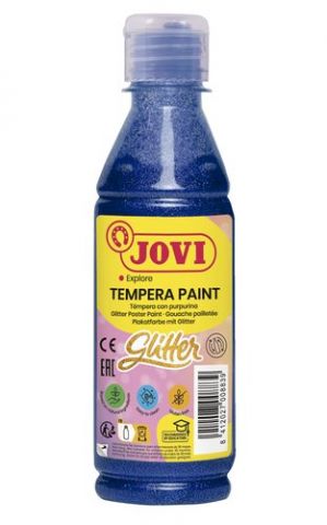 TEMPERA JOVI LIQUIDA GLITTER 250 ml (botella) AZUL
