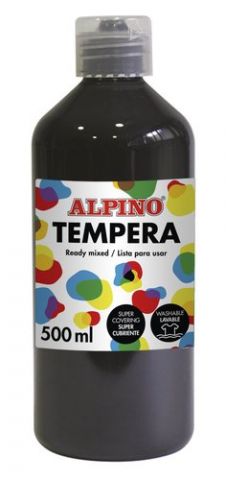 TEMPERA ALPINO LIQUIDA  500 ml (botella) NEGRO