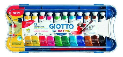 TEMPERA GIOTTO 12 ml (tubo) ESTUCHE de 12