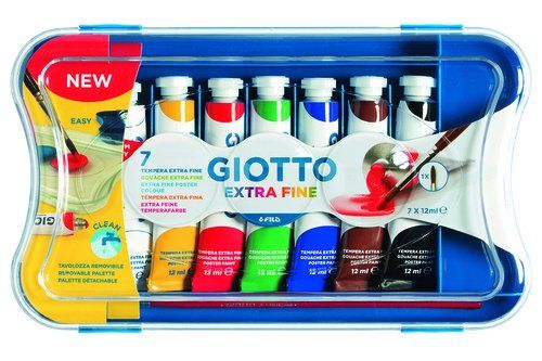 TEMPERA GIOTTO 12 ml (tubo) ESTUCHE de  7