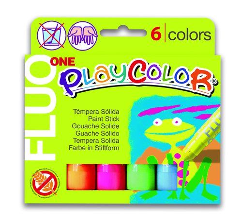TEMPERA SOLIDA PLAYCOLOR FLUO ONE 10Gr. ESTUCHE de