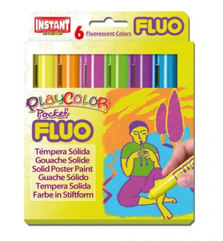 TEMPERA SOLIDA PLAYCOLOR FLUO POCKET 5Gr. ESTUCHE