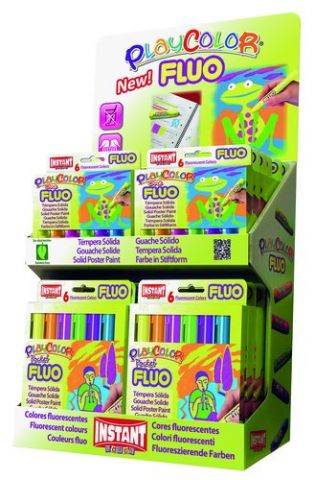 TEMPERA INSTANT SOLIDA PLAYCOLOR FLUO EXPOSITOR de