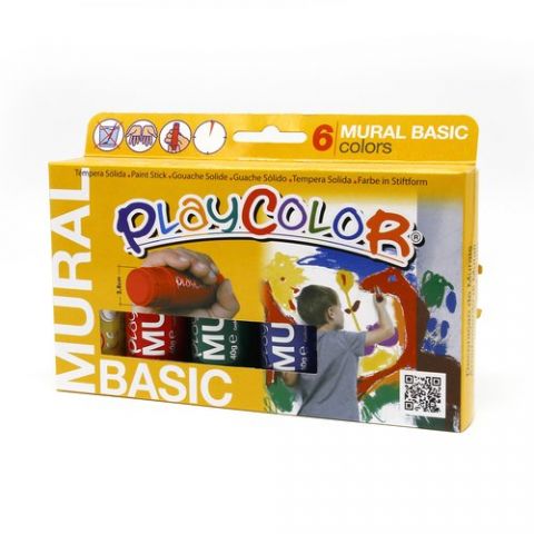 TEMPERA SOLIDA PLAYCOLOR MURAL 40Gr. ESTUCHE de 6