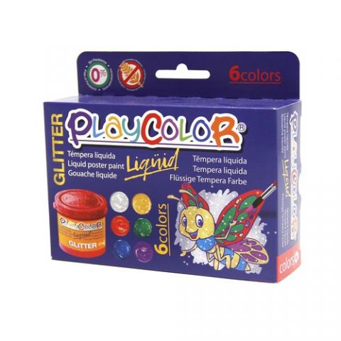 TEMPERA PLAYCOLOR LIQUID 40 ml (bote) GLITTER ESTU