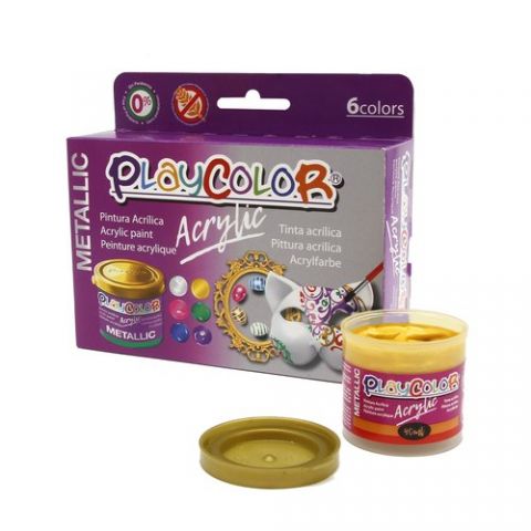 PINTURA ACRILICA PLAYCOLOR METALIC SURTIDO CAJA de
