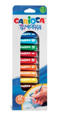 TEMPERA CARIOCA 12 ml (tubo) ESTUCHE de 12